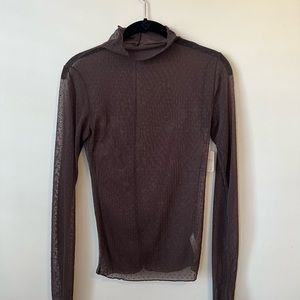 Free People Light Mesh Turtleneck. Size S. NWT.